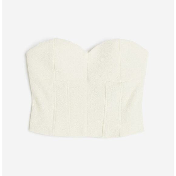 H&M Bustier Lined Corset Cream Women Top Old Money Style Office Wear Casual S - Picture 4 of 10
